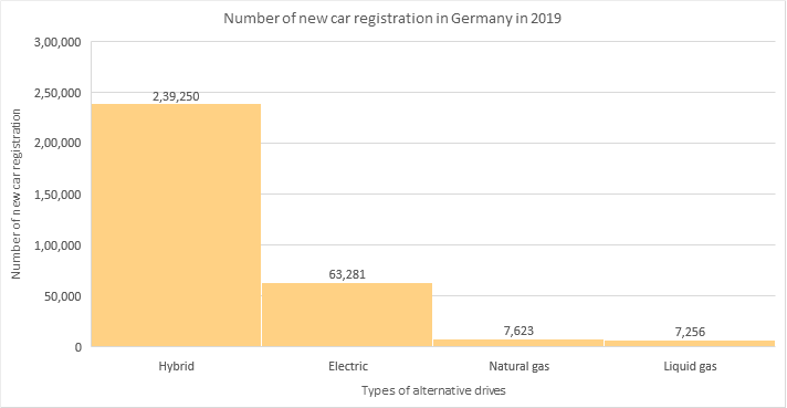 Number of new electric vehicle registration in Germany in 2019